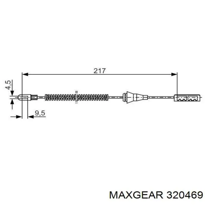 320469 Maxgear cable de freno de mano trasero derecho/izquierdo