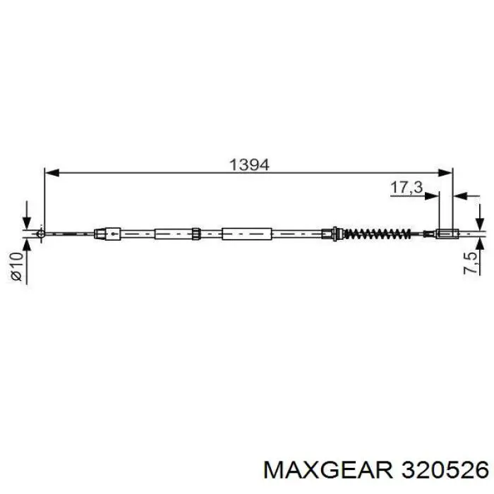 320526 Maxgear cable de freno de mano trasero derecho/izquierdo