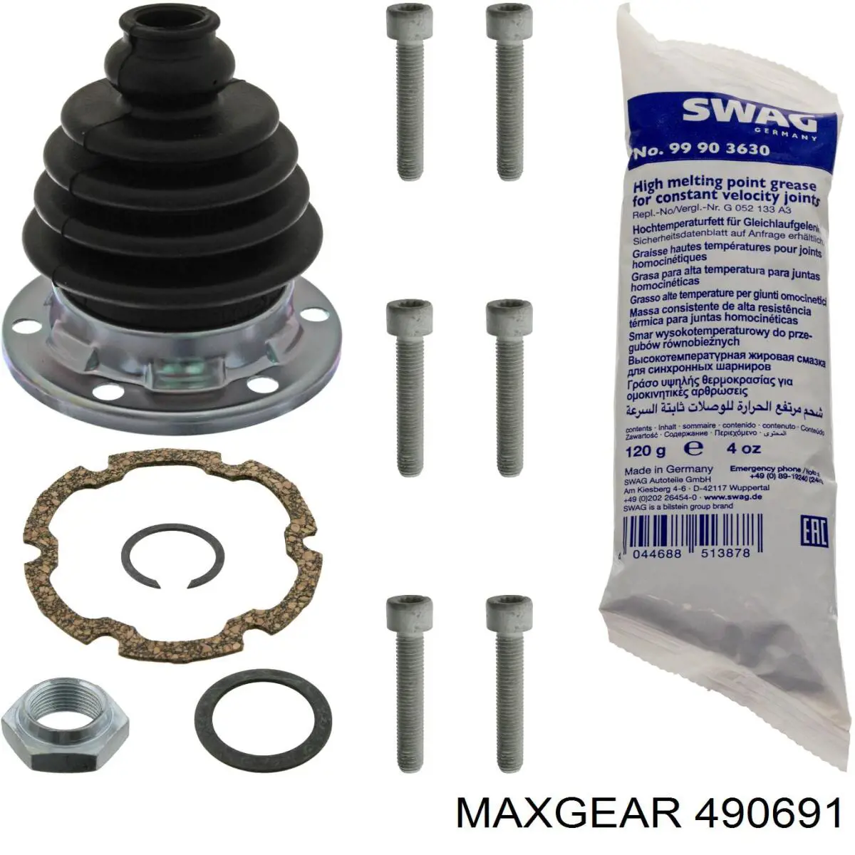 49-0691 Maxgear fuelle, árbol de transmisión delantero interior