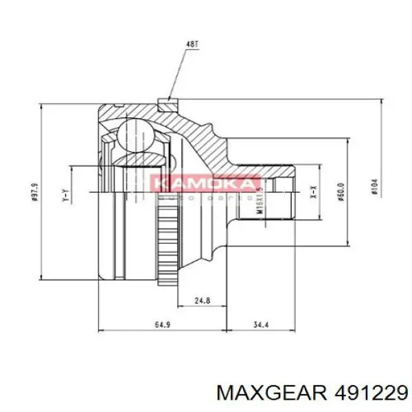 49-1229 Maxgear junta homocinética exterior delantera