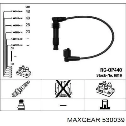 53-0039 Maxgear juego de cables de encendido