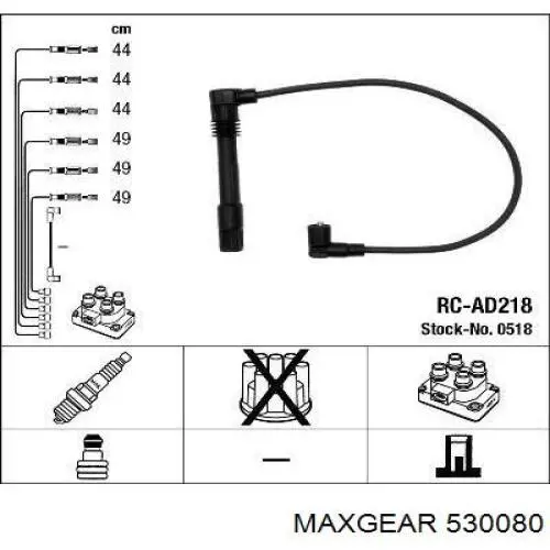 530080 Maxgear Cables de alta tensión, juego
