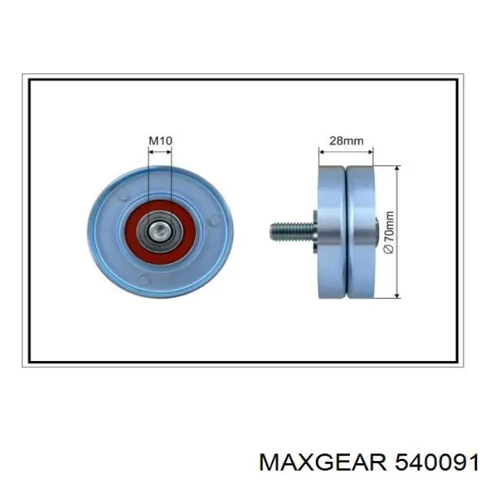 54-0091 Maxgear rodillo, correa trapecial poli v