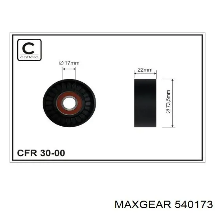 540173 Maxgear rodillo, correa trapecial poli v