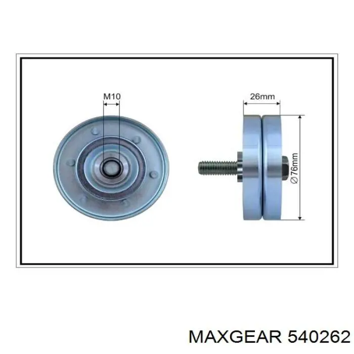 54-0262 Maxgear rodillo, correa trapecial poli v