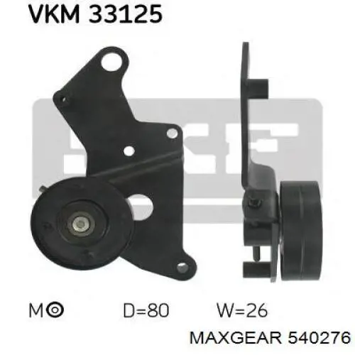 54-0276 Maxgear rodillo, correa trapecial poli v