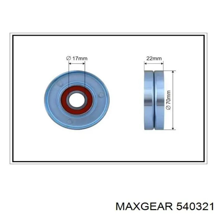 54-0321 Maxgear rodillo, correa trapecial poli v