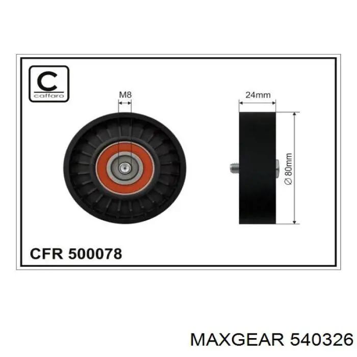 54-0326 Maxgear polea inversión / guía, correa poli v