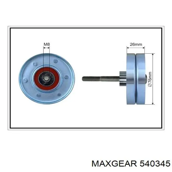 54-0345 Maxgear polea inversión / guía, correa poli v