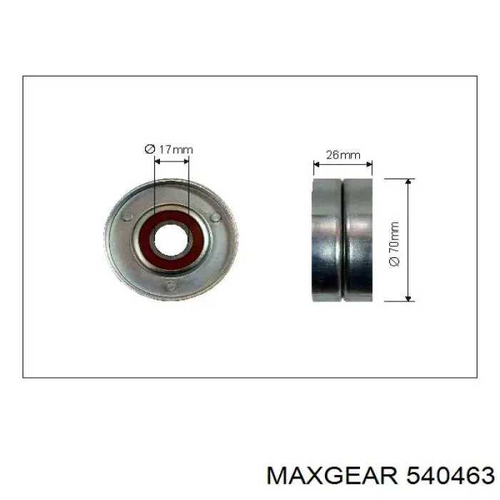 54-0463 Maxgear tensor de correa, correa poli v