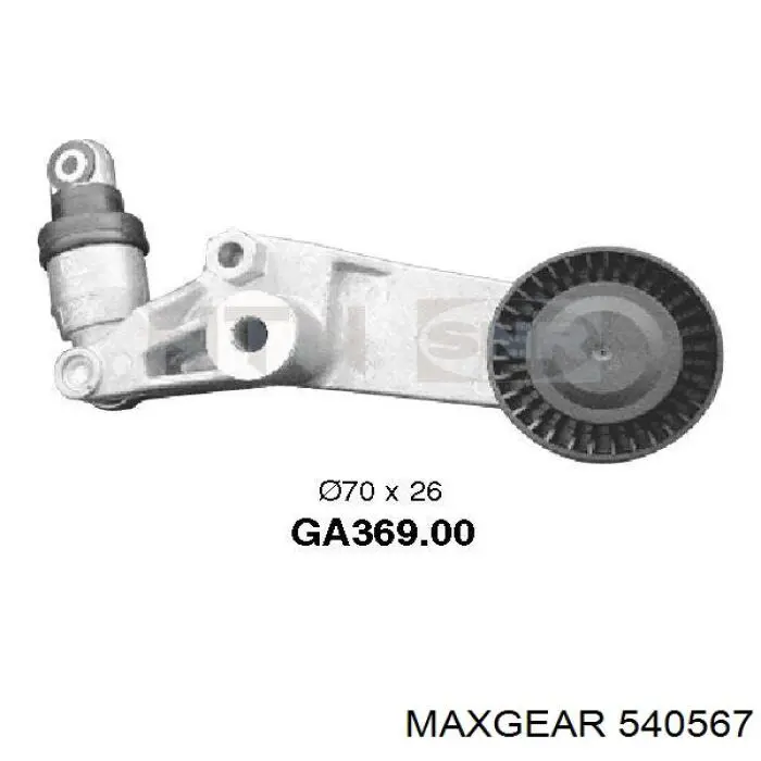 54-0567 Maxgear tensor de correa, correa poli v