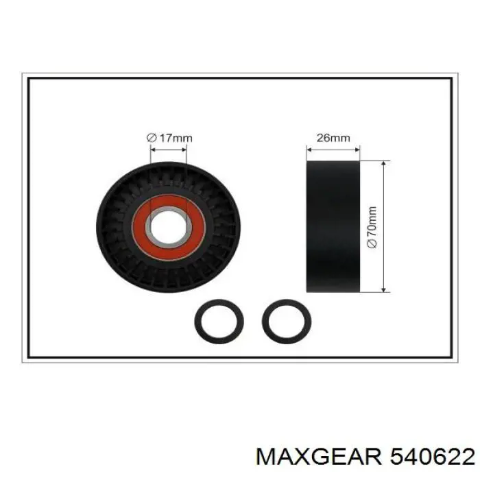 54-0622 Maxgear rodillo, correa trapecial poli v