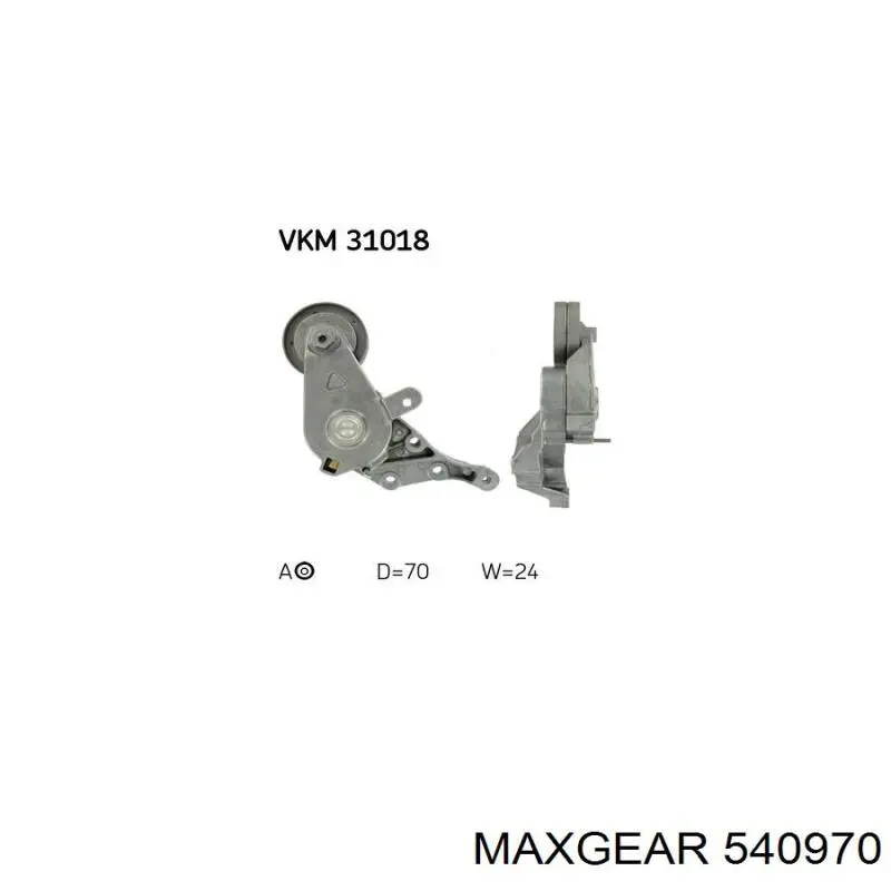 54-0970 Maxgear rodillo, correa trapecial poli v