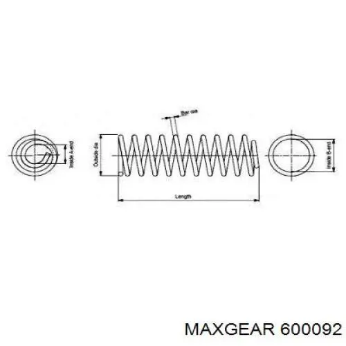 60-0092 Maxgear muelle de suspensión eje delantero