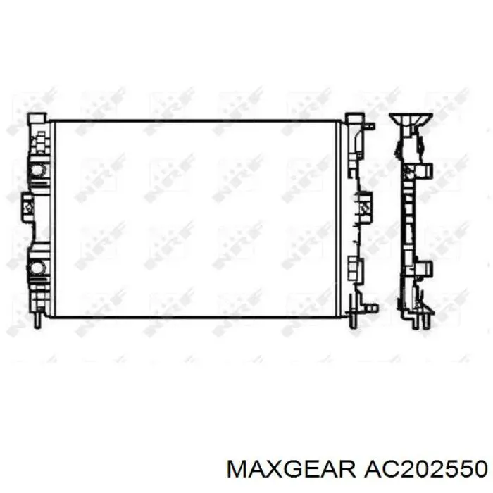 AC202550 Maxgear radiador refrigeración del motor