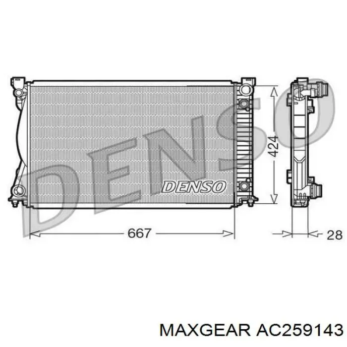 AC259143 Maxgear radiador refrigeración del motor