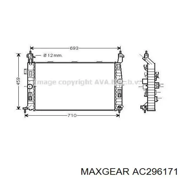 AC296171 Maxgear radiador refrigeración del motor