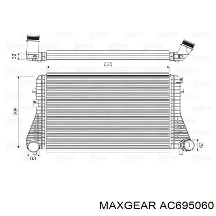 AC695060 Maxgear radiador de aire de admisión