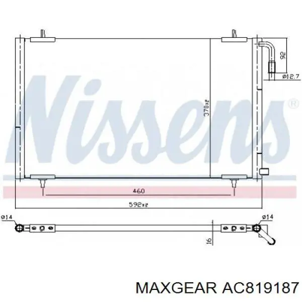 AC819187 Maxgear condensador aire acondicionado