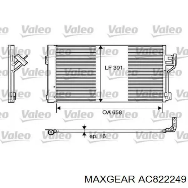 AC822249 Maxgear condensador aire acondicionado
