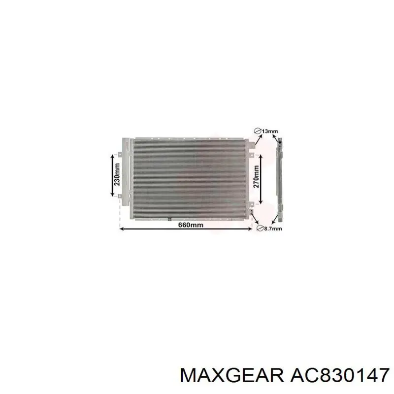 AC830147 Maxgear condensador aire acondicionado