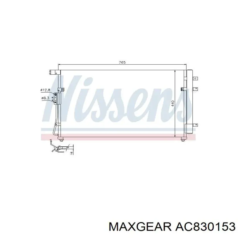 AC830153 Maxgear condensador aire acondicionado