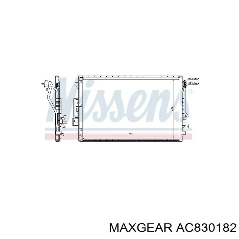 AC830182 Maxgear condensador aire acondicionado