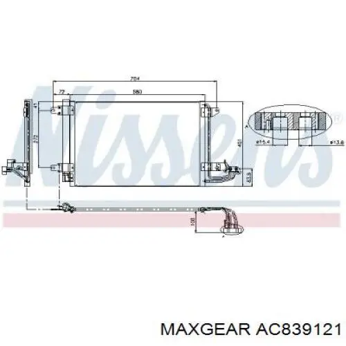 Comprar AC839121 Maxgear Condensador de aire acondicionado