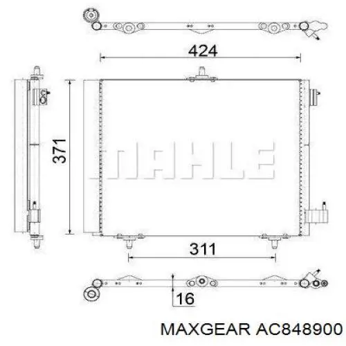 AC848900 Maxgear condensador aire acondicionado