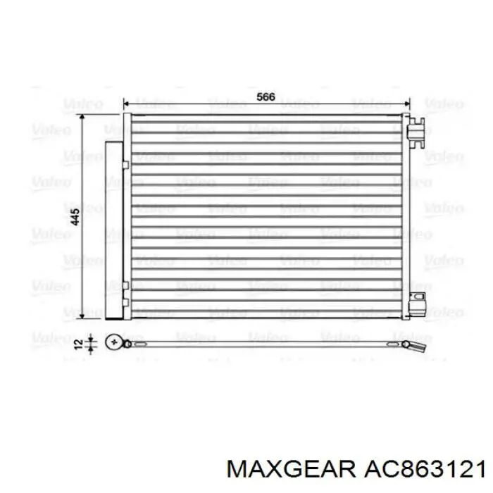 AC863121 Maxgear condensador aire acondicionado