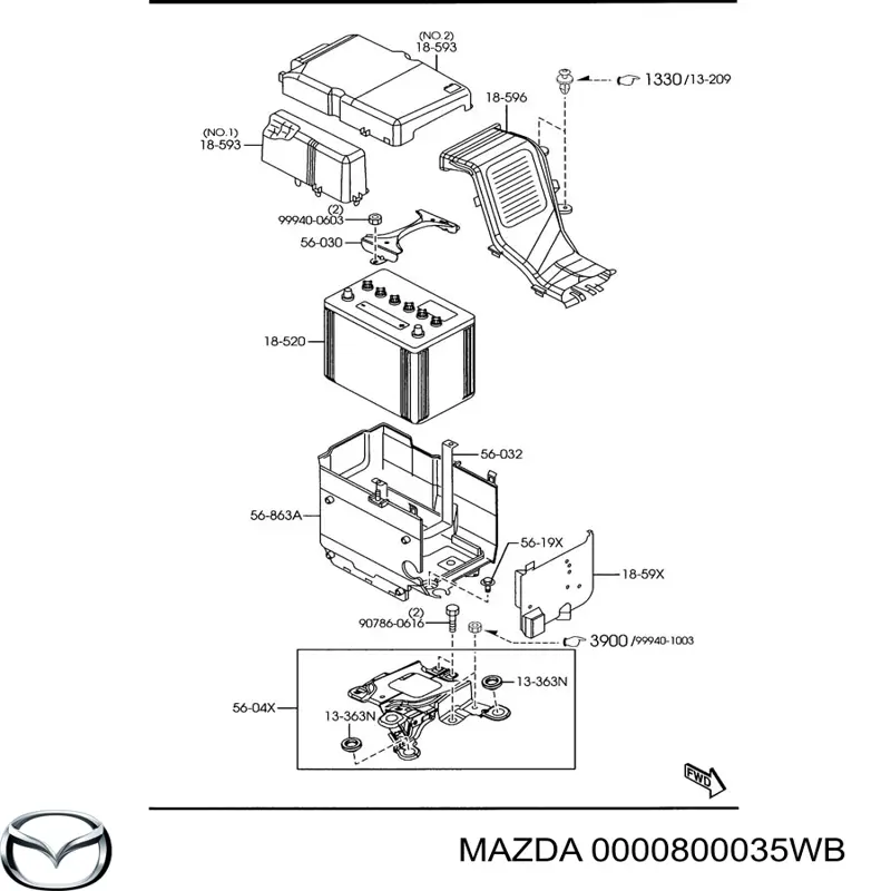 Comprar 0000800035WB Mazda Batería de coche