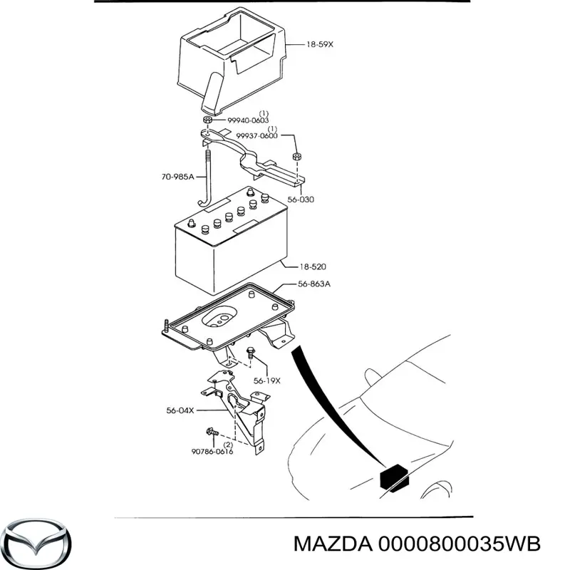 Batería Mazda 0000800035WB