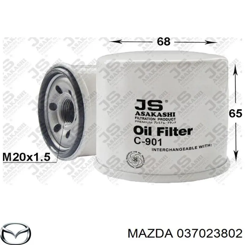 037023802 Mazda filtro de aceite