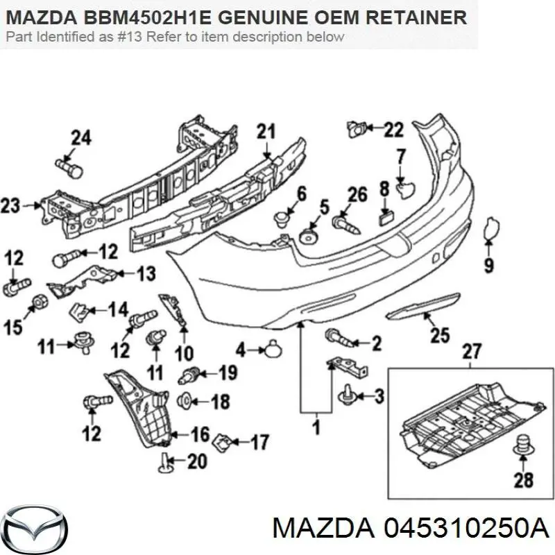 045310250A Mazda tapa de aceite de motor