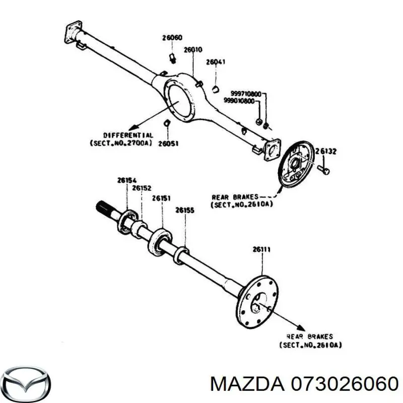 73026060 Hyundai/Kia respiradero de la carcasa del eje trasero