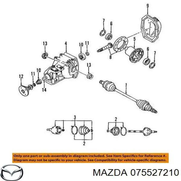 Cojinete del diferencial del eje trasero Mazda 075527210 precio, desde 49,63 EUR