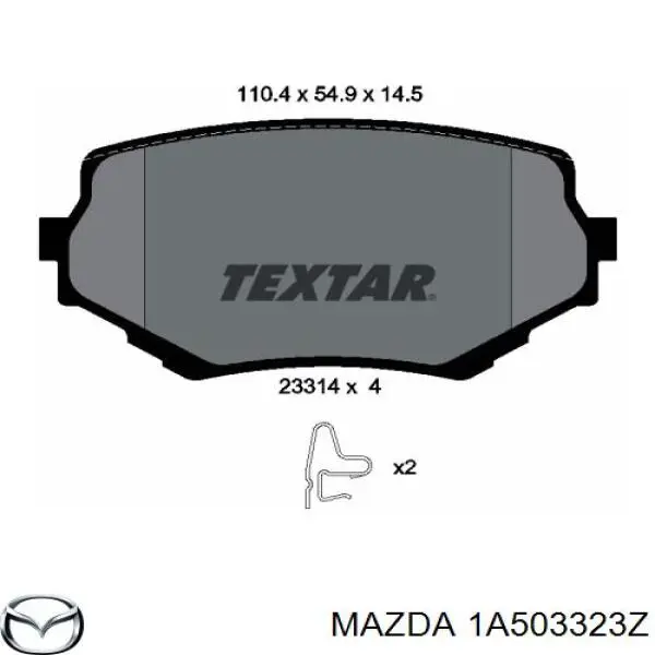 1A503323Z Mazda pastillas de freno delanteras