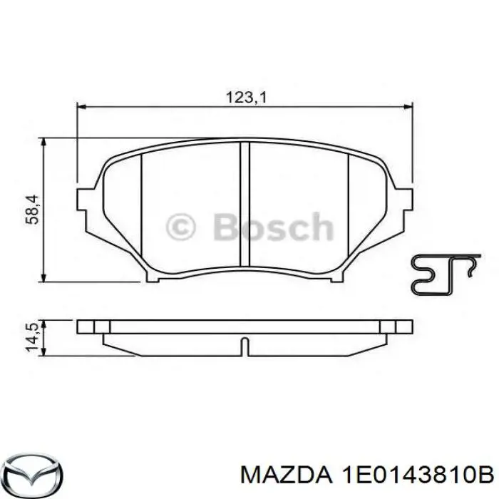 1E0143810B Mazda latiguillos de freno delantero izquierdo