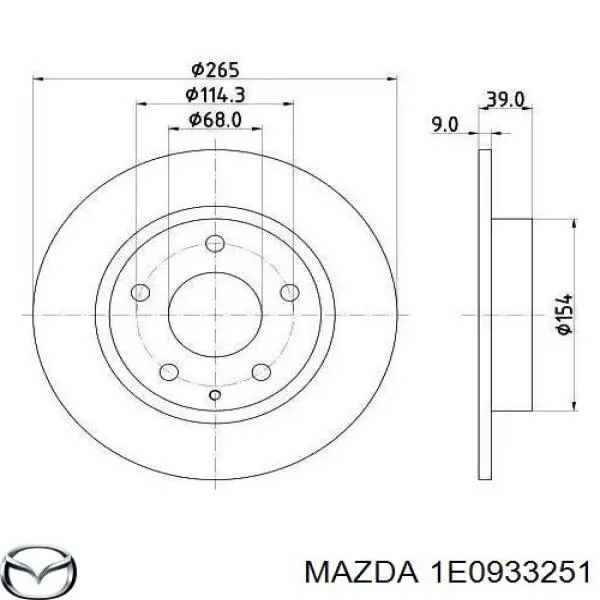 1E0933251 Mazda disco de freno delantero