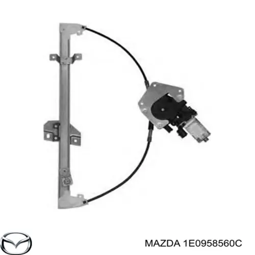 1E0958560C Mazda mecanismo de elevalunas, puerta delantera derecha