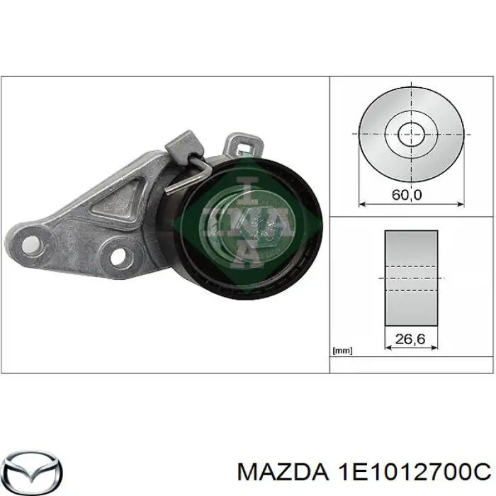 1E1012700C Mazda tensor de la correa de distribución