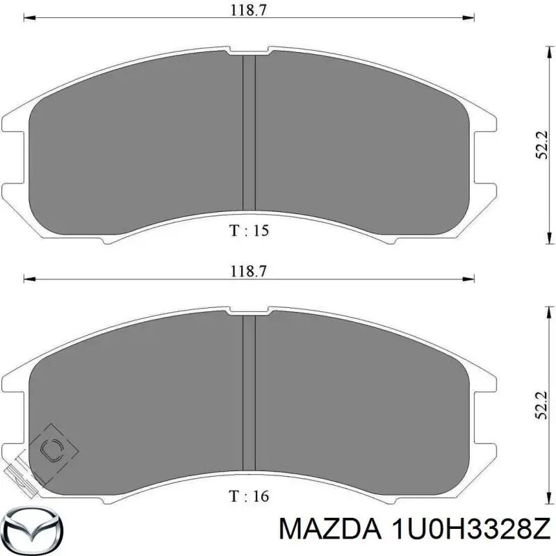 1U0H3328Z Mazda pastillas de freno delanteras