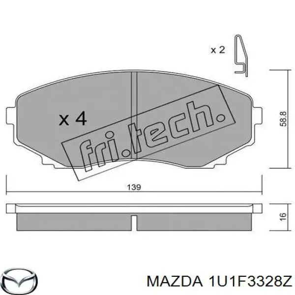 1U1F3328Z Mazda pastillas de freno delanteras
