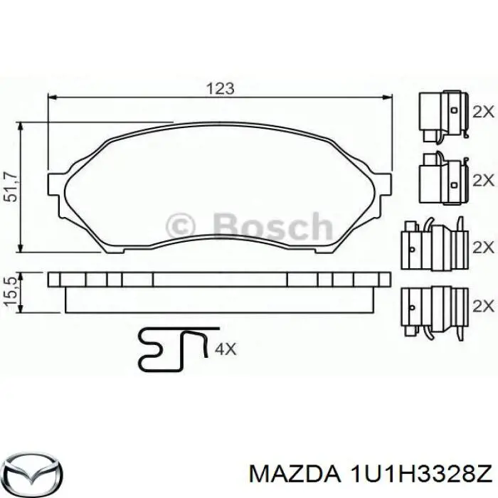 1U1H3328Z Mazda pastillas de freno delanteras