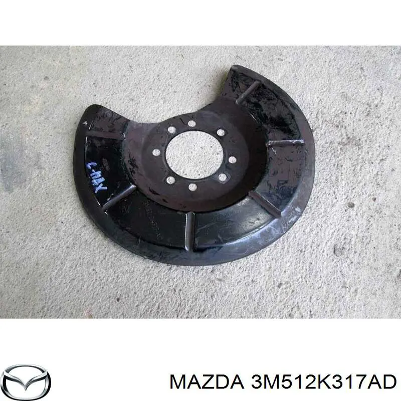 3M512K317AD Mazda chapa protectora contra salpicaduras, disco de freno trasero