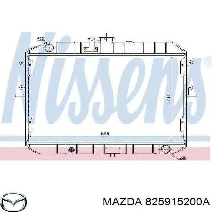 Radiador 825915200A Mazda