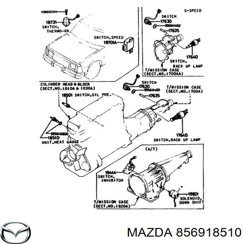 856918510 Mazda sensor de temperatura del refrigerante