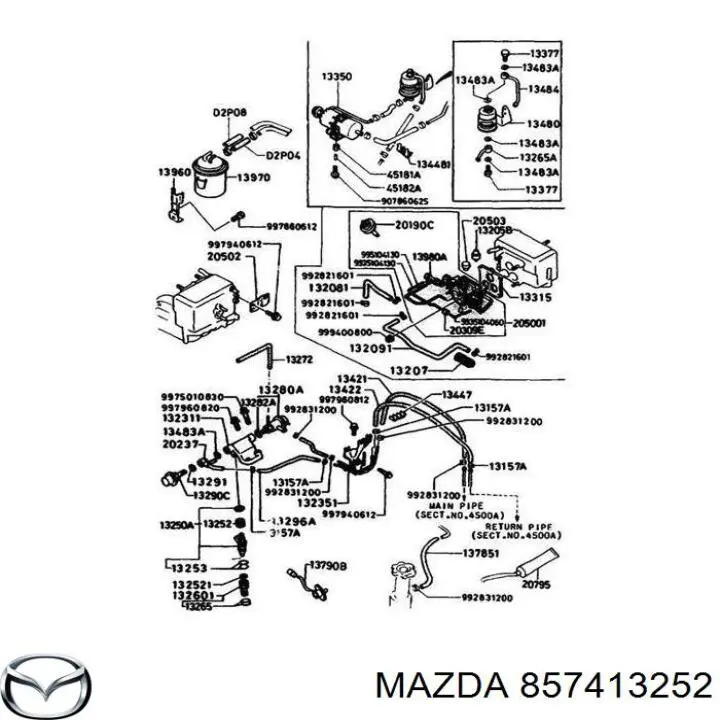 857413252 Mazda junta de inyectores