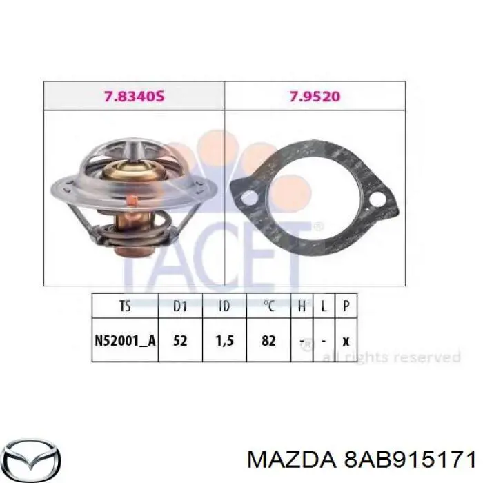 8AB915171 Mazda termostato, refrigerante