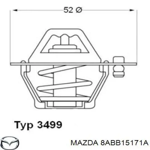 Termostato 8ABB15171A Mazda